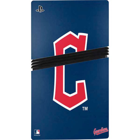 MLB Cleveland Guardians - Solid Distressed PS5 Pro Disk Bundle  Skin